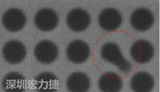 BGA空焊，導通孔(via)連接焊墊