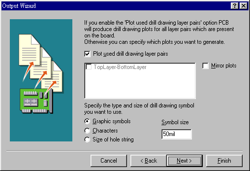輸出文件精靈再詢問是否要建立鉆孔文件，以及導孔文件？