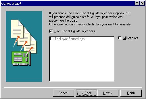 內定值為設計為頂層與底層要鉆孔文件，且為50mil大小的圖形